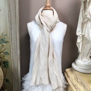 Long Cream Cashmere scarf